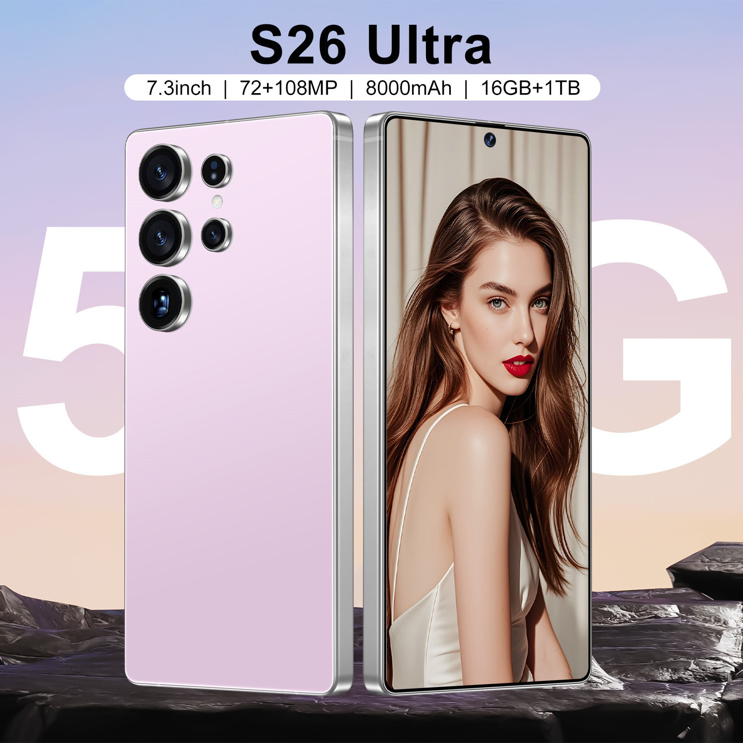 TK热销S26 Ultra真4G 16+1TBGB跨境手机 7.3寸直角屏外贸智能手机