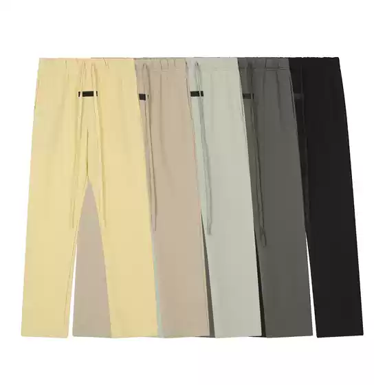 American High Street Essentials Terry Thin Loose Sports Pants for Men and Women Casual Drawstring Long Pants