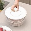 Multifunctional Vegetable Dehydrator, Rotating Spin Dryer, Draining Basket, Fruit and Vegetable Dehydrator, Vegetable Washing Basket, Cream-Colored Household Use