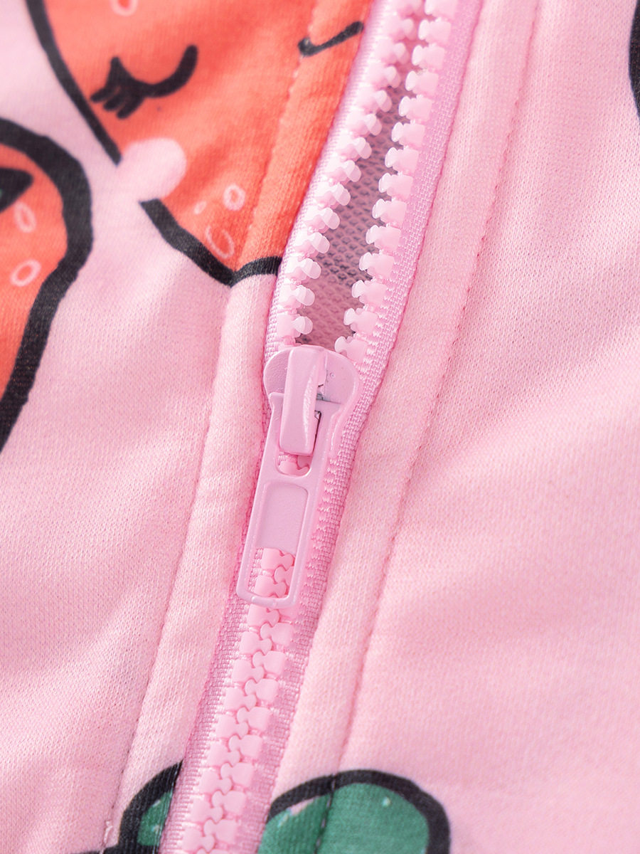 Source Factory Girls' Hoodie Wholesale, Autumn Cartoon Long-sleeve Kids' Top, Zippered Hooded Sweatshirt