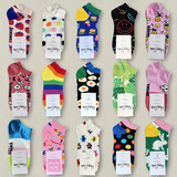 HappySocks/ короткие хлопковые носки-тюбики из натуральной кожи с рисунком аниме, женские шведские модные носки с глубоким вырезом, весенне-летний цвет