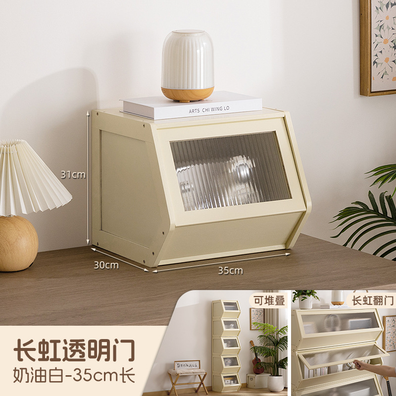 书柜置物架客厅带柜门储物柜一体格子柜展示柜落地多层组合柜书架