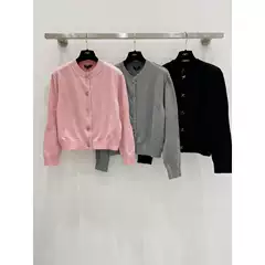 Shenzhen Nanyou 24 Early Autumn New Product Xiaoxiang Style Double C Button Elastic Slim Slim Classic Round Neck Wool Cardigan
