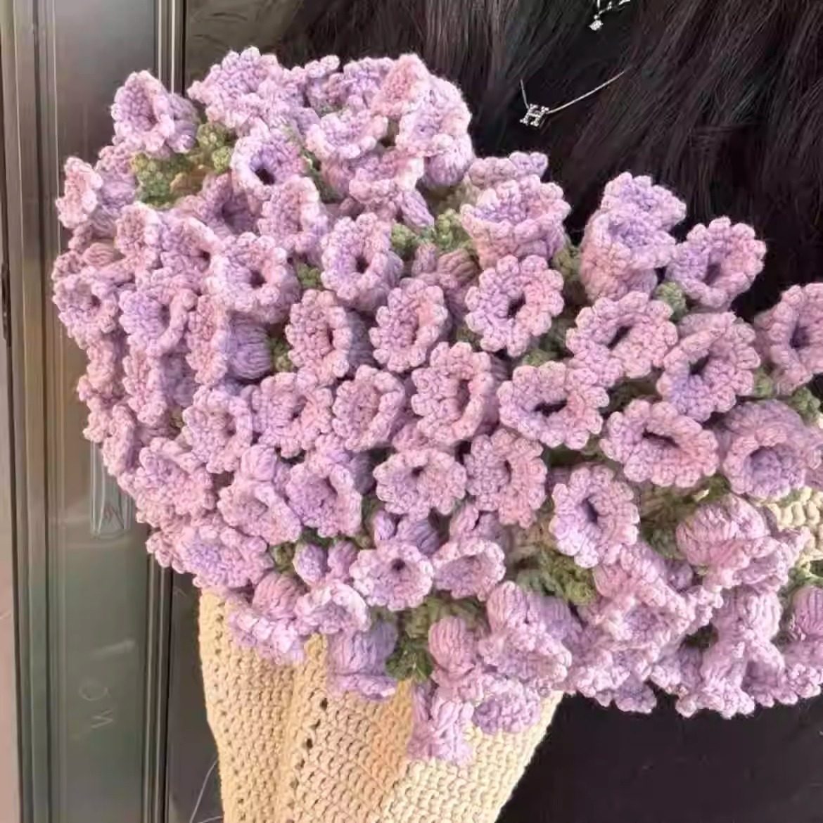 bouquet blanket finished material bag wool diy flower blanket crocheted wool crocheted homemade rose blanket