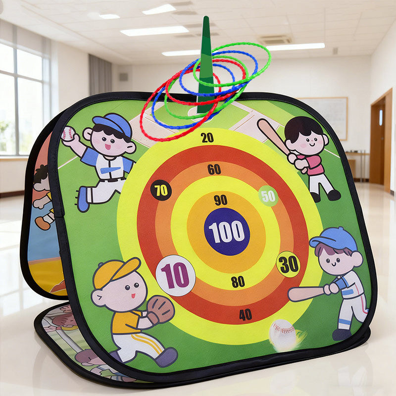 跨境儿童户外玩具 五合一投掷粘粘球飞镖沙包板亲子活动足球玩具