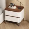 Solid Wood Bedside Table Modern Simple 2025 New High-End Accessible Luxury Bedroom Home Storage Leather Bedside Table