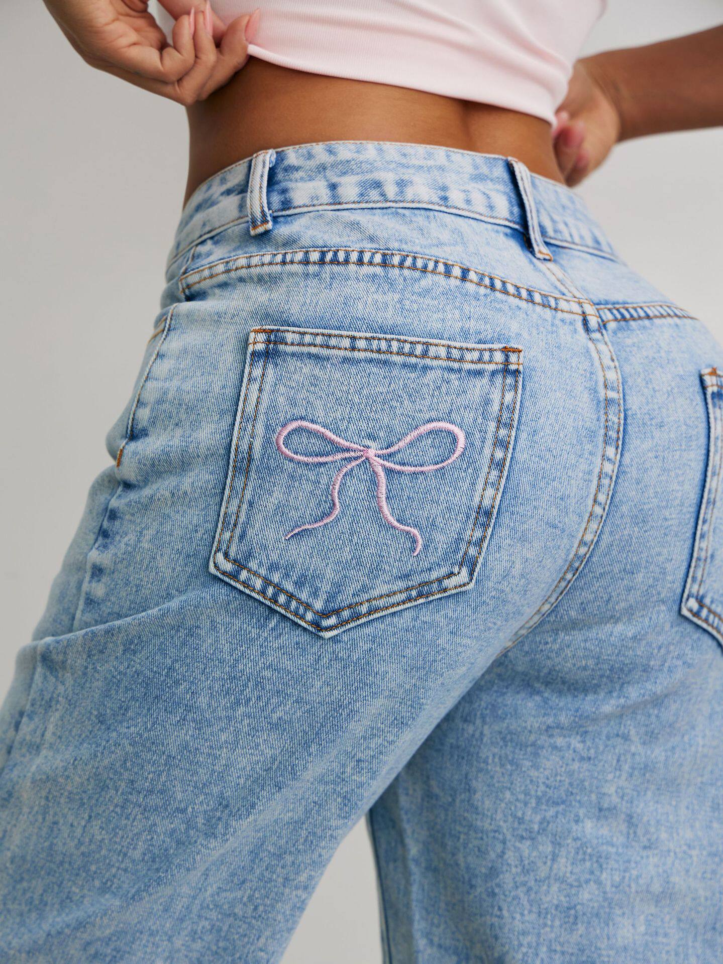 Womens Casual Loose Straight Leg Ripped Denim Jeans European and American Style Perfect for Everyday Wear Wholesale