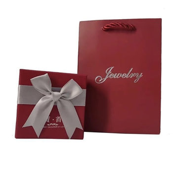 Red Bow Gift Box Jewelry Jewelry Box Ring Earrings Necklace Set Box Heaven and Earth Cover Jewelry Box Jewelry Box