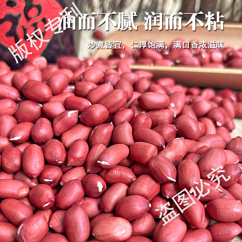 2024 New Red Skin Peanuts 2.5kg Pack Original Flavor Four Red Raw Peanuts with Shells Red Skin Peanuts in Bulk