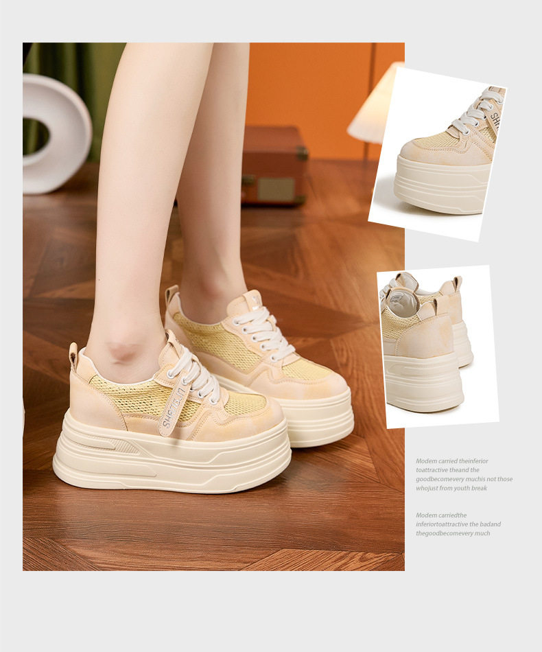 Sandal cao gót nữ hở mũi quai ngang đế xuồng gót 8 cm — Trắng, Vàng chi tiết 3