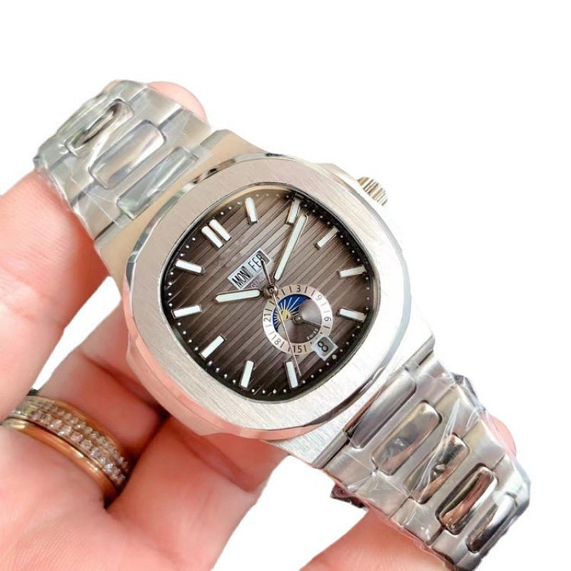Brand Nautilus Series Multifunctional Men's Mechanical Watch Calendar Simple Business Waterproof Steel Band Watch for Men