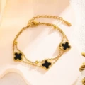 7823 four leaf clover bracelet gold
