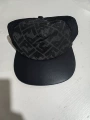 High version black leather brim breathable mesh hat