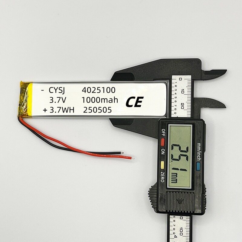 4025100 แบตเตอรี่ลิเธียมโพลิเมอร์ 3.7V1000mAh plus บอร์ดชาร์...