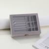 Exquisite flannel jewelry storage box earrings earrings eardrop compartment dustproof storage box portable transparent ring box