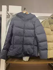Japanese Men's Seamless down Hooded Jacket down Jacket Warm Jacket 24 Autumn and Winter New Thickeneded 470077