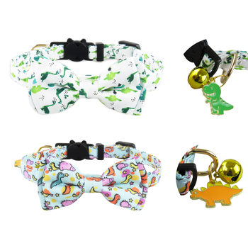 Cross-border New Pet Collar Design Fabric Cute Dinosaur Cat Collar Dinosaur Accessories Pet Collar