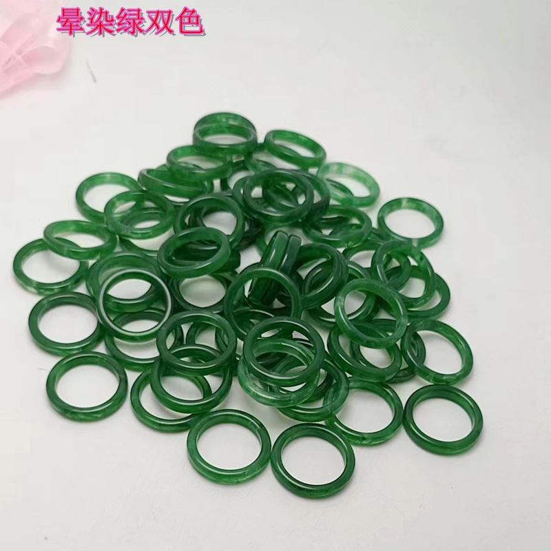 现货树脂醋酸戒指女混合彩色圆形方形指环套装外贸内销指圈批发