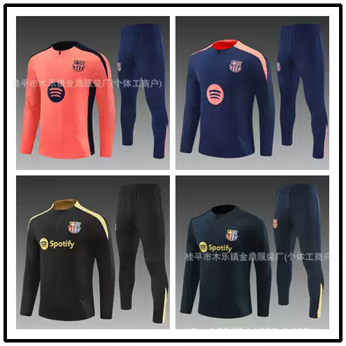 Factory Direct Sales 2526 Barcelona Club Adult Half-Sleeve Suit Children's Suit Football Training Uniform