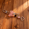 Korean Sweet and Cool Ins Bow Peach Heart Five-Pointed Star Pendant Keychain Girl Pink Mobile Phone Chain Bag Pendant
