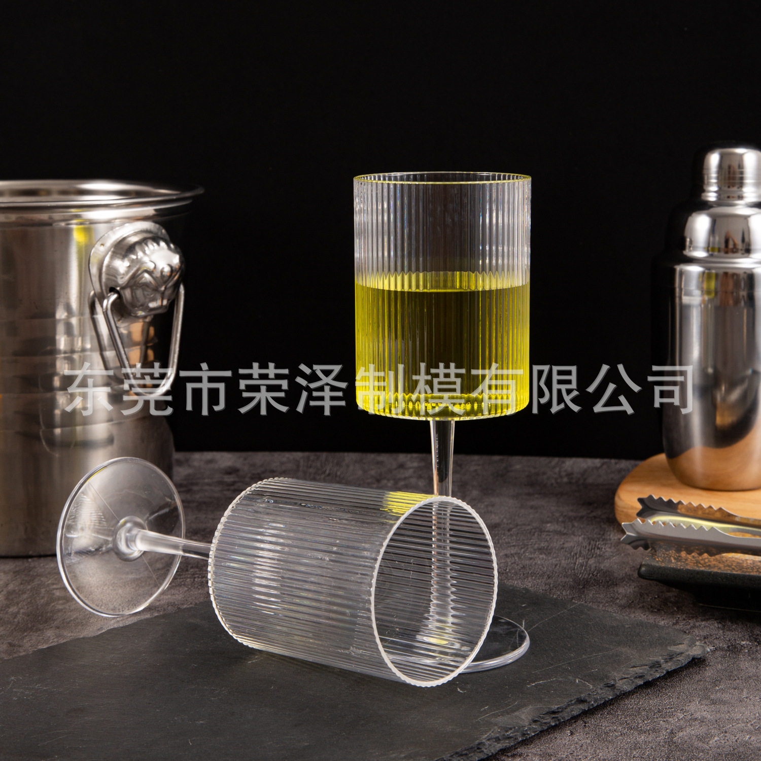 Straight Wide-Mouth Brandy Glass American-Style Leaf-Patterned Red Wine Glass 320ml Vertical-Patterned Champagne Glass Wine Glass