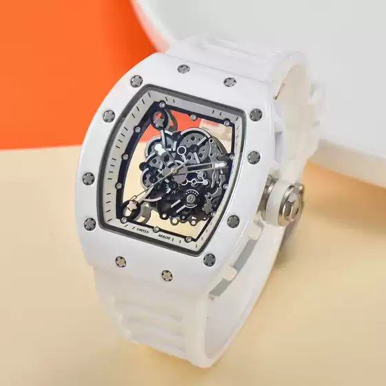 Amazon foreign trade explosions quartz watch boys barrel hollow through the bottom fashion personality watch wholesale factory