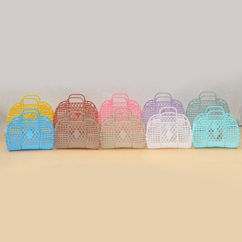 Cross-Border Dopamine Plastic Bath Basket Portable Hollow Toiletry Storage Basket Portable Basket Bath Basket Storage Handle