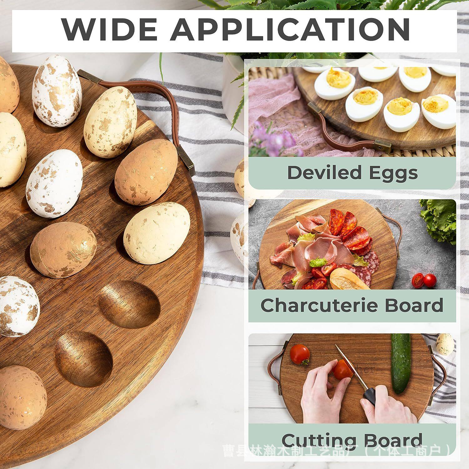 Modern Simple Wooden Egg Storage Tray Home Kitchen Egg Fixed Storage Rack Round Divided Egg Tray