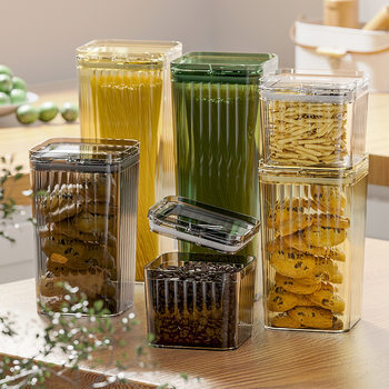 Light Luxury Changhong Pattern Sealed Jar Moisture-proof Open Grain Storage Jar Food-grade Stackable Dried Fruit Storage Box
