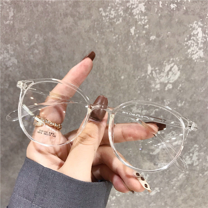 49 Ultra-Light 6814 Trendy Versatile Brown Tr90 Eyeglass Frames for Women with Prescription, Blue Light Blocking, Transparent Glasses