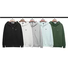 2021 autumn and winter new Japanese tide brand small standard embroidery standard zipper coat cotton terry men's and women's clothing wholesale