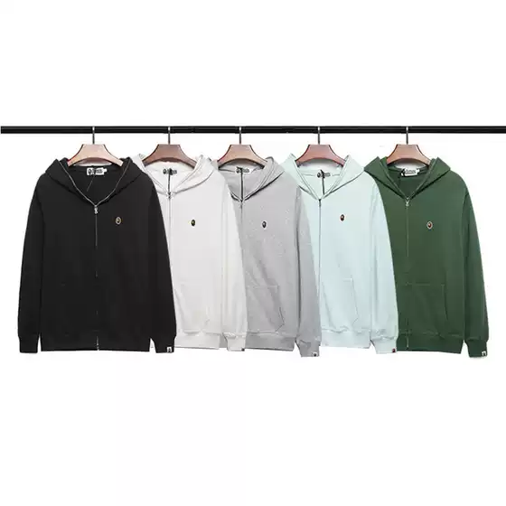 2021 autumn and winter new Japanese tide brand small standard embroidery standard zipper coat cotton terry men's and women's clothing wholesale
