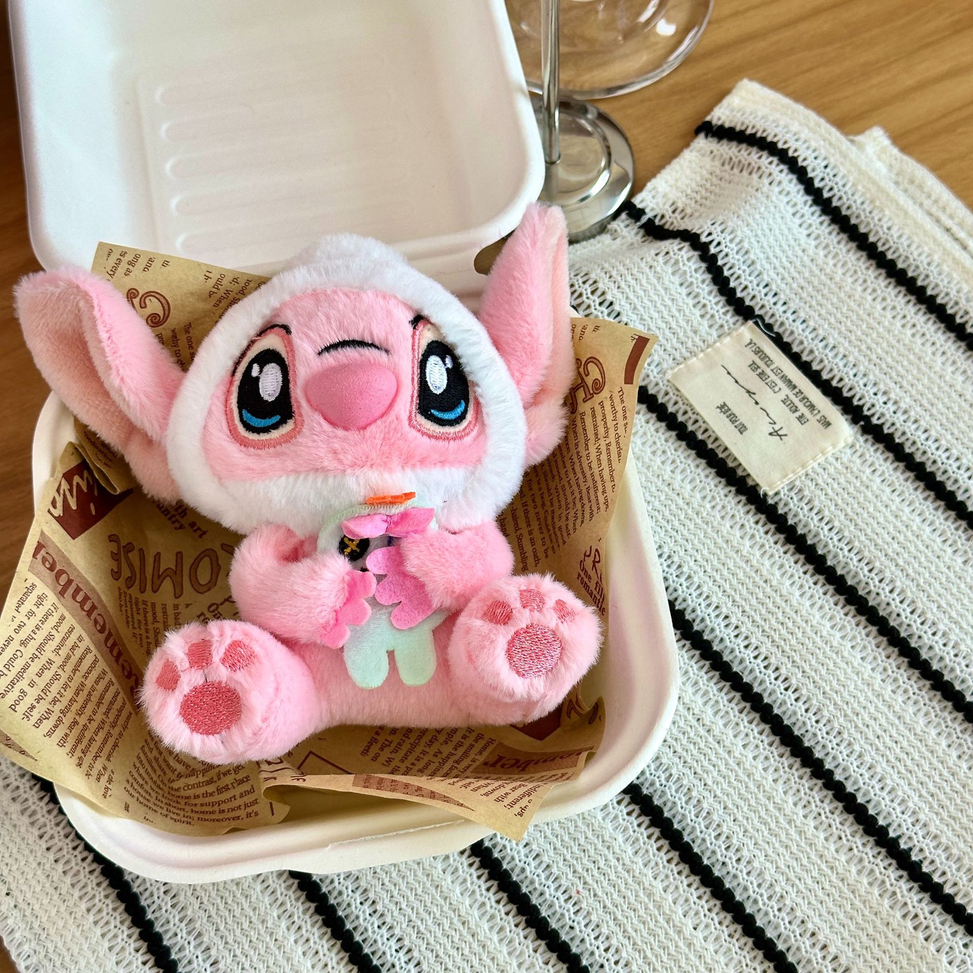 可爱萌帽子史迪仔挂件卡通毛绒玩具公仔包包挂饰玩偶钥匙扣布娃娃