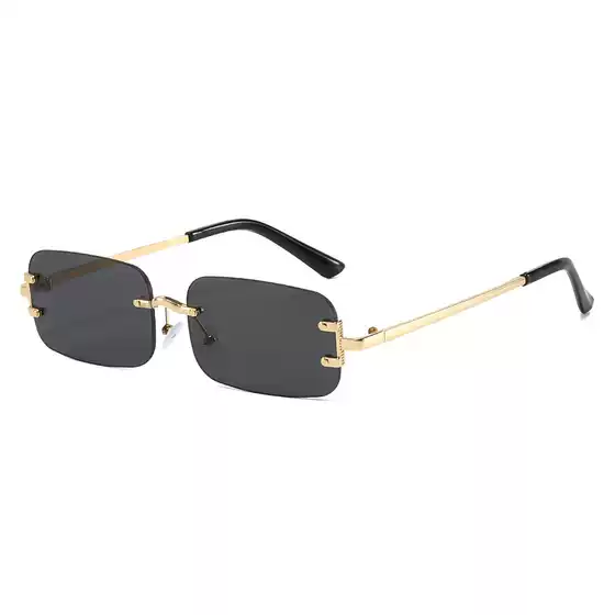 Cross-Border New High-End Frameless Sunglasses, Fashionable Cut-Edge Square Frame Glasses, Same Style as Hot Girls, Sun Protection Sunglasses