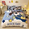 Class a Milk Velvet Large Version Cartoon Four-Piece Winter Thickeneded Coral Velvet Quilt Cover Bed Sheets Student Warm Three-Piece Set