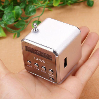 Card Speaker Radio U Disk Mini Portable Small Audio Display Mp3 Player Small Speaker Rechargeable