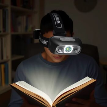 Strong Light Rechargeable Head-Mounted Ultra-Bright Flashlight Head Miner's Lamp Induction Head Night Fishing Headlight Long Life Strong Light Headlight