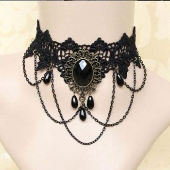 Cross-Border Accessories Women's Neckband Palace Gothic Sexy Choker Lace Necklace Choker Clavicle Chain Necklace Retro