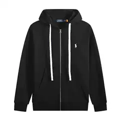 Cross-Border Pony Logo Basic Embroidered Hooded Sweatshirt Unisex Zip-Up Jacket Sweatpants Crew Neck Half-Zip Long Sleeve Sweatshirt