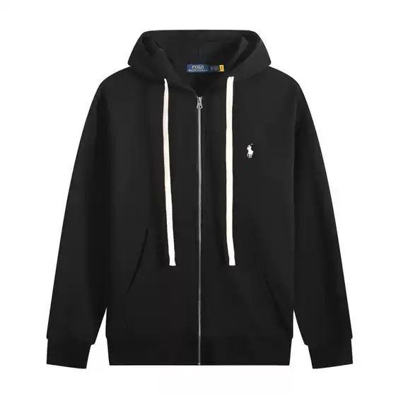 Cross-Border Pony Logo Basic Embroidered Hooded Sweatshirt Unisex Zip-Up Jacket Sweatpants Crew Neck Half-Zip Long Sleeve Sweatshirt