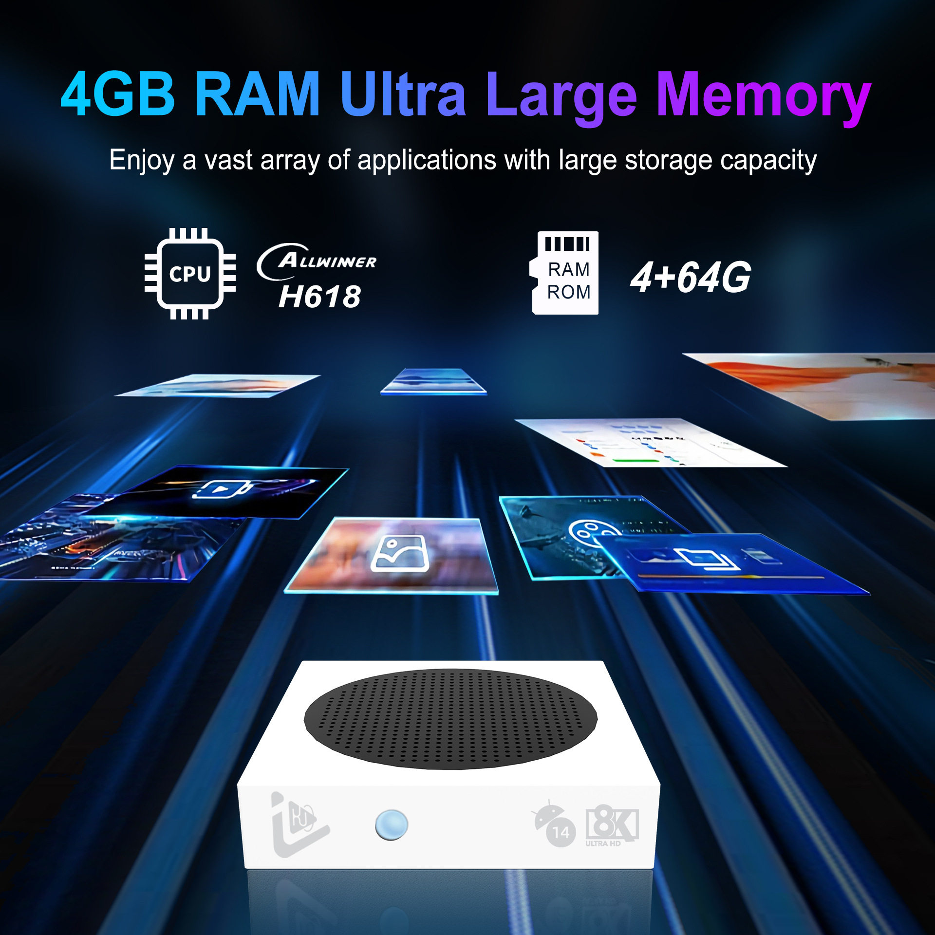 Cross-Border 8K Genuine Set-Top Box C5Pro Android 14 Allzhi H618Wifi6G Export Tv Box Projection Screen