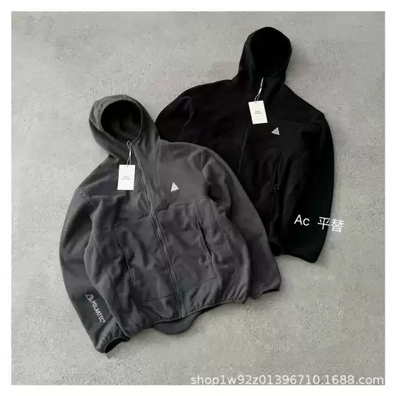 Spot Independent Label Outdoor Sports and Leisure Hooded Zipper Design Polar Fleece Warm Jacket Jacket Sweatshirt for Men