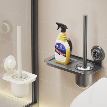 Punch-free Household Toilet Cleaning and Scrubbing Toilet Suction Cup Toilet Cleaning Brush Wall-mounted Toilet Brush suit No Dead Angle