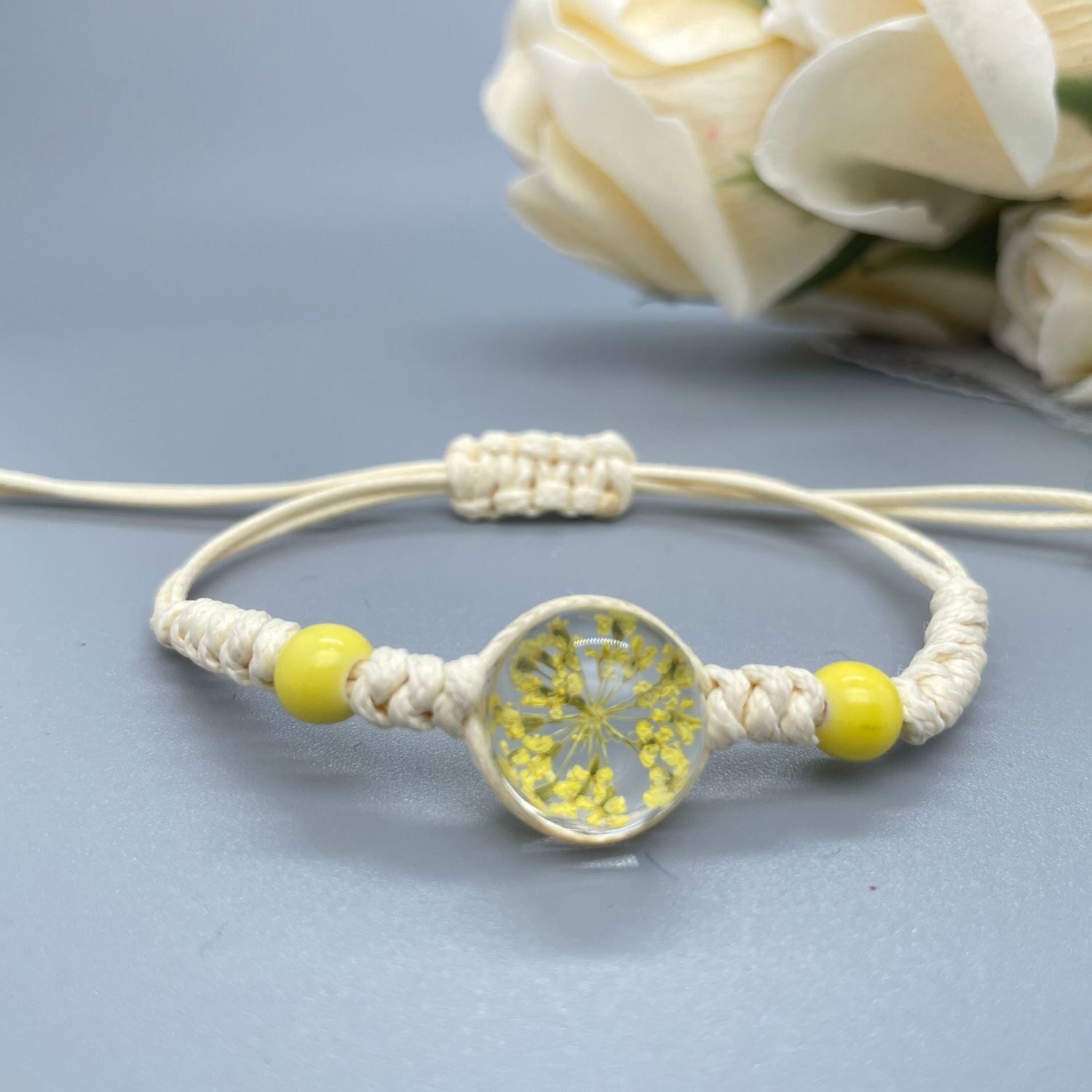 Eternal Flower Dried Flower Gipsophila Bracelet for Women Online Popular Student Fresh and Fresh Girlfriend Hand-woven Adjustable Bracelet Gift