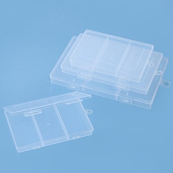 Rectangular Transparent Pp Plastic 3-Compartment Box Fishing Gear Sample Display Box Hardware Parts Stationery Storage Box