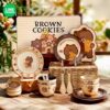 Line Friends Cartoon Ceramic Rice Bowl Household Dishes New Cute Tableware One Person Food Set m