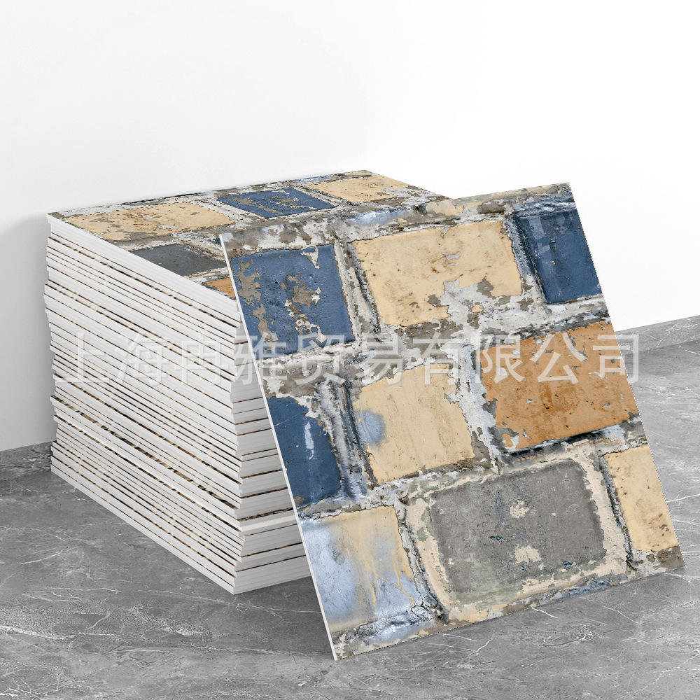 跨境外贸仿大理石鎏金3d墙面翻新装饰贴纸防油防水墙纸自粘瓷砖贴