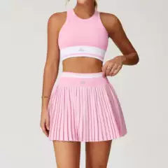 Losco Tennis Sports Suit for Women, New Summer Badminton Outfit, Yoga Vest, Stylish Fitness Running Short Skirt