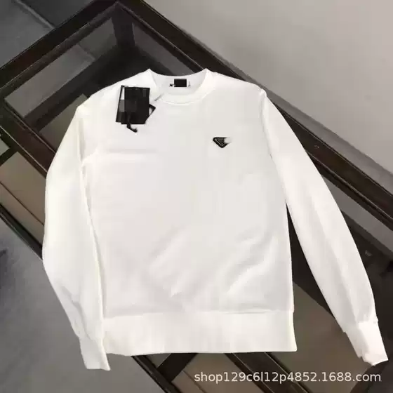Foreign Trade Cross-Border P Brand Metal Small Label Autumn and Winter New Unisex Sweatshirt