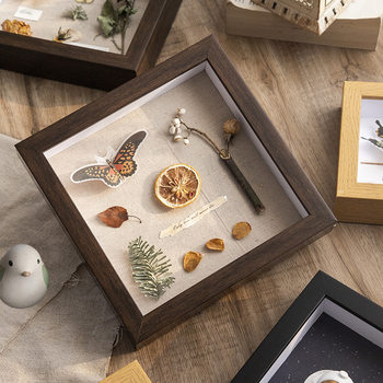 Hollow Stereo Photo Frame Specimen Display Frame Square 6inch Retro Photo Frame Table High-End DIY Hollow Photo Frame